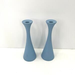 Hand turned wooden candle holder - set of 2